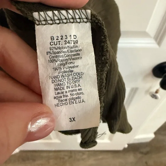 Sky Cream Lace Bodice Midi Dress with Olive Skirt - Picture 4 of 5